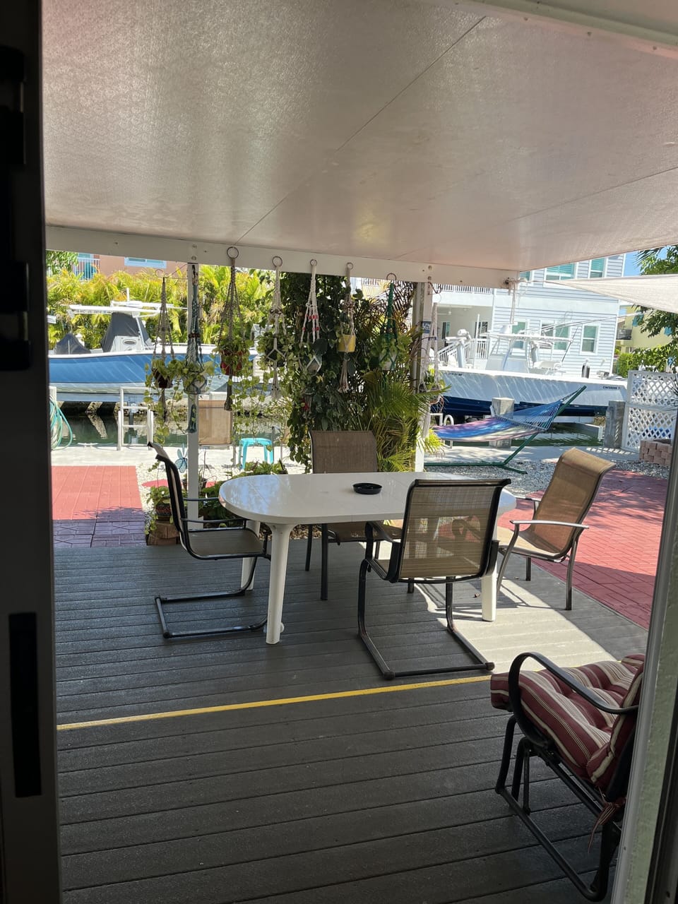 Covered back deck. 