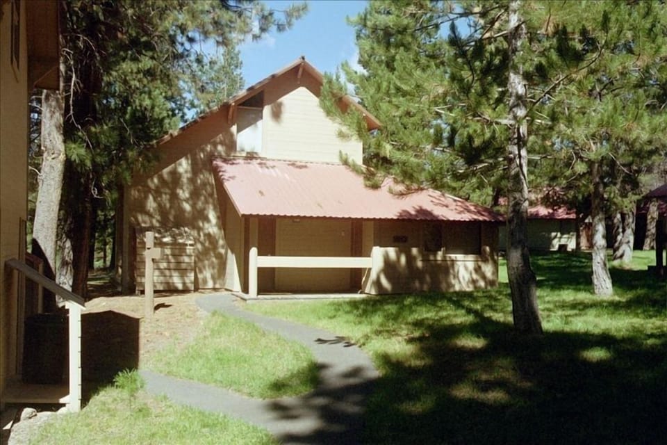 Summer: Front door of cabin