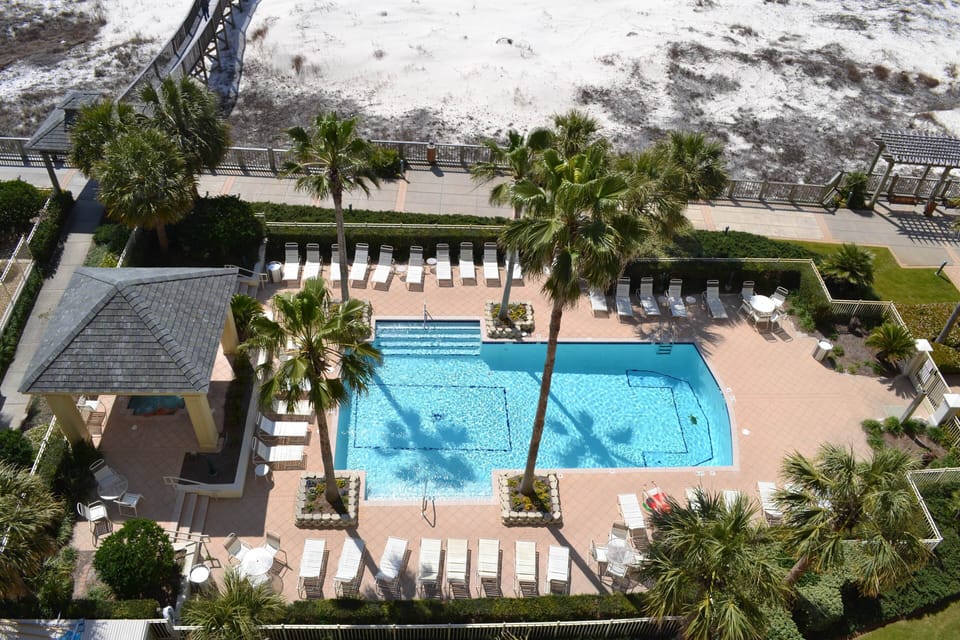 Our balcony view.  Great view with sliding glass doors that block any noise.