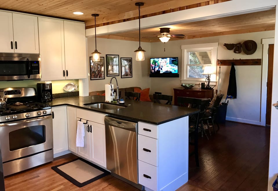 View of den area from kitchen