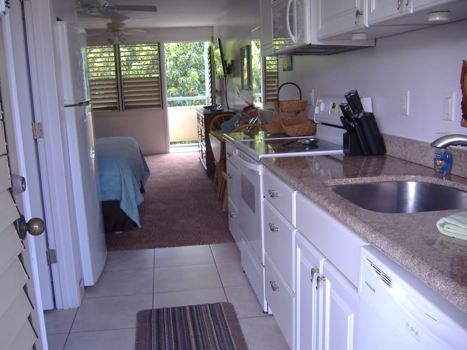 Entry with Fully Equipped Kitchen.  Granite counter top.
