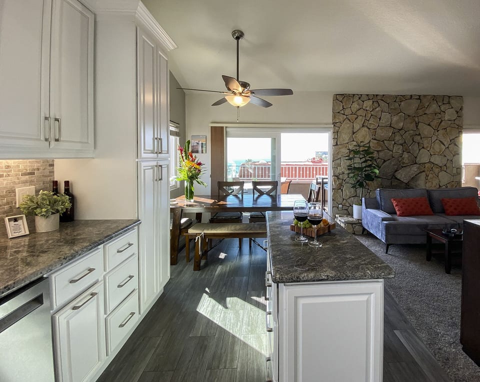 View from kitchen to patio