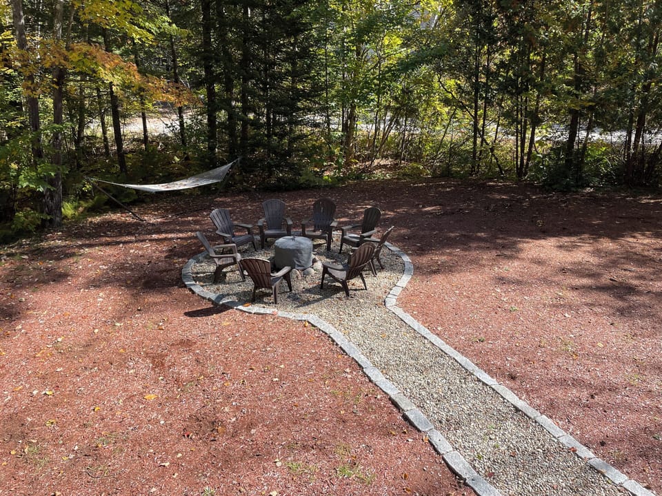Fire pit with 8 chairs