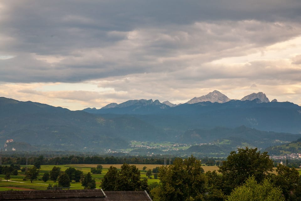 View on Julian Alps after storm.