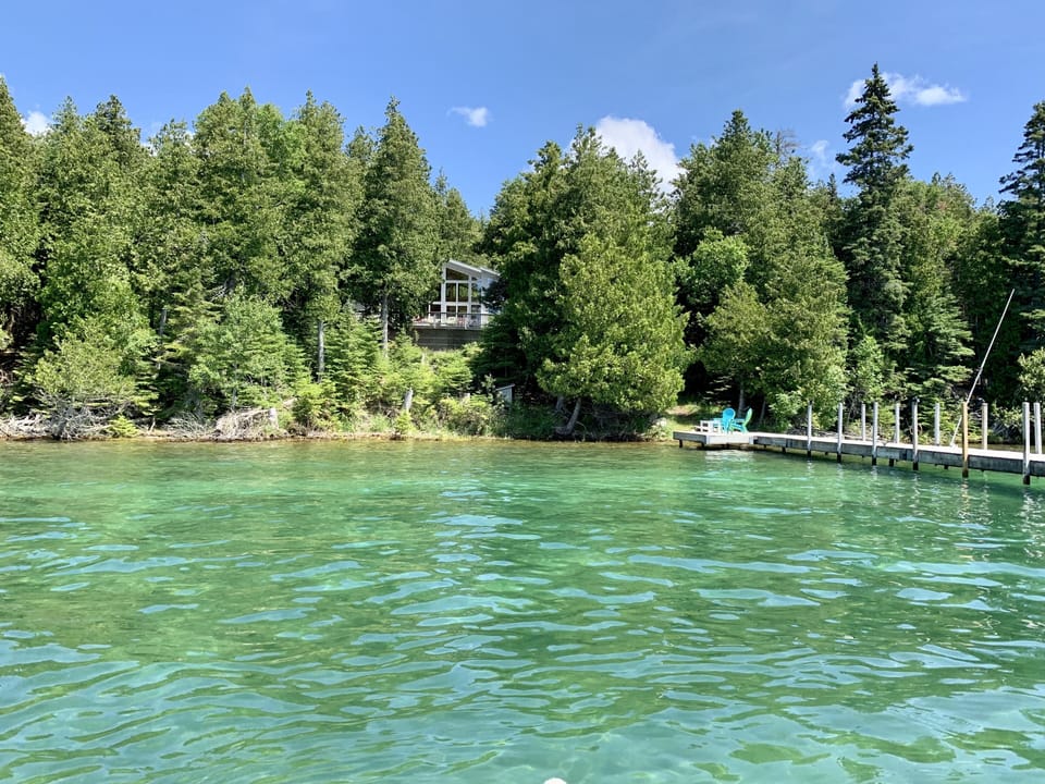approaching cottage on Wilderness Bay
