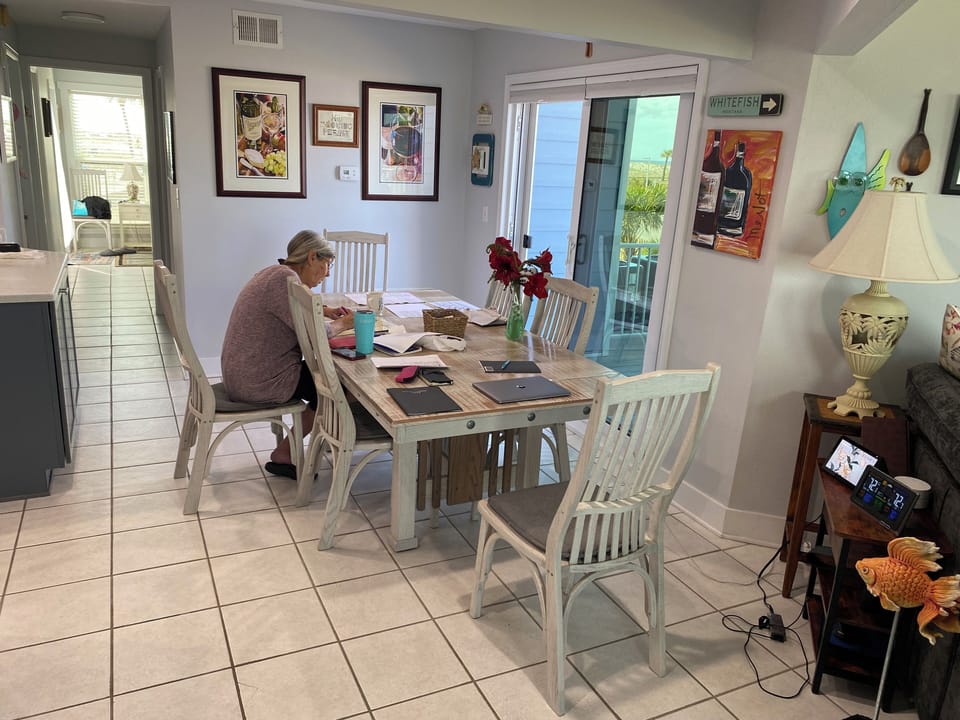 Dining Room with expandable table to seat 14.