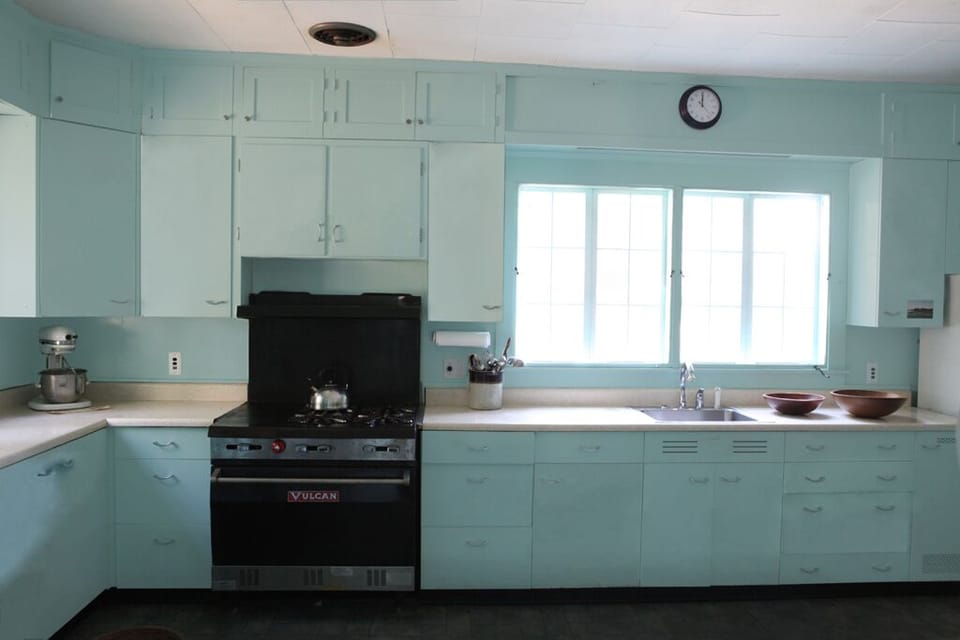 Kitchen - large stove with griddle; two ovens