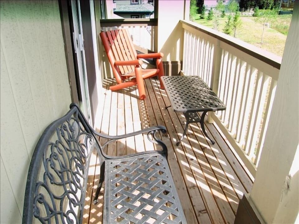The larger of two decks for relaxing.