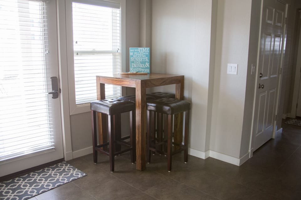 Pub table and seating - 1st floor entry from patio 