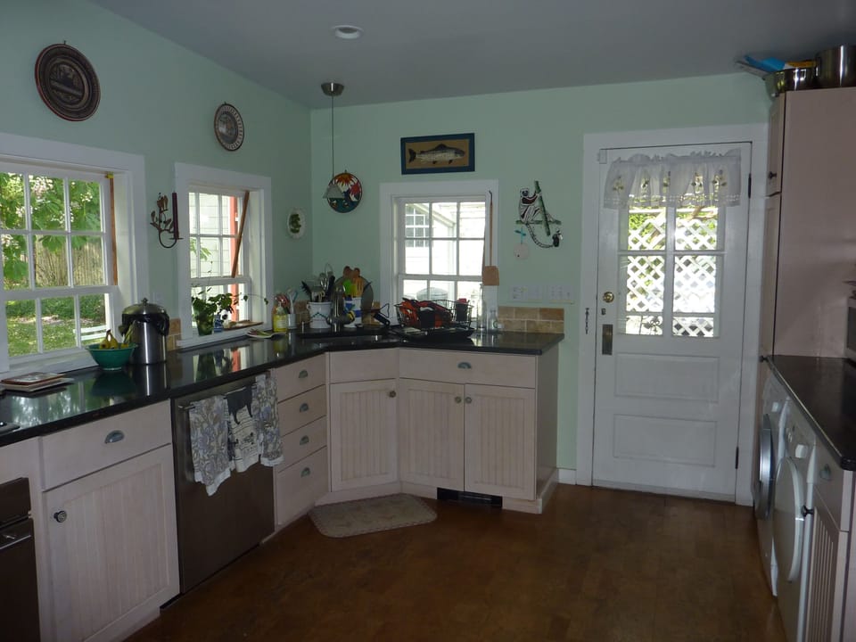 Kitchen opening to back patio