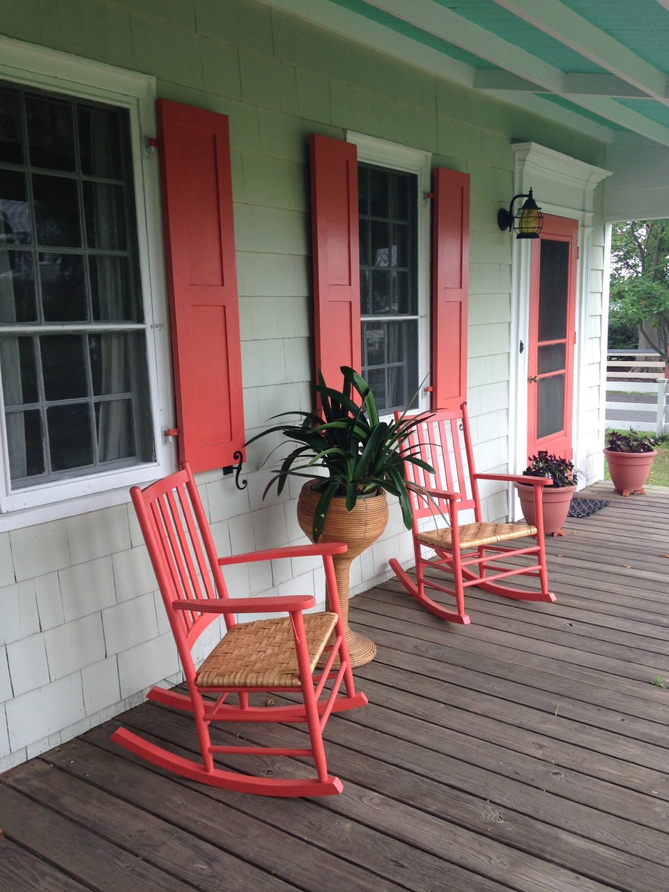 Front porch with rocking chairs