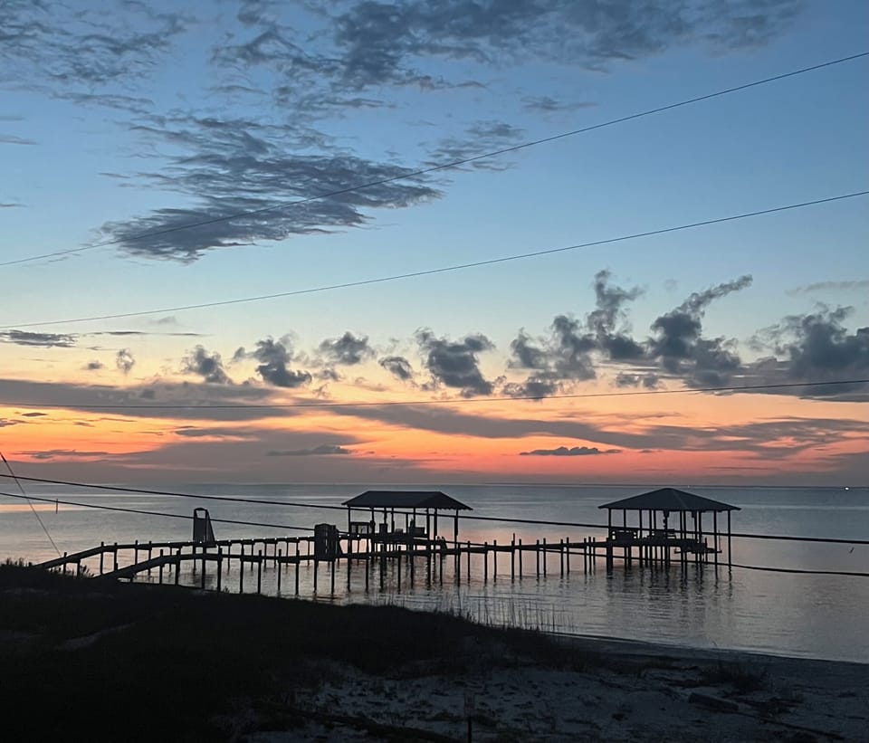 Water views from porch
