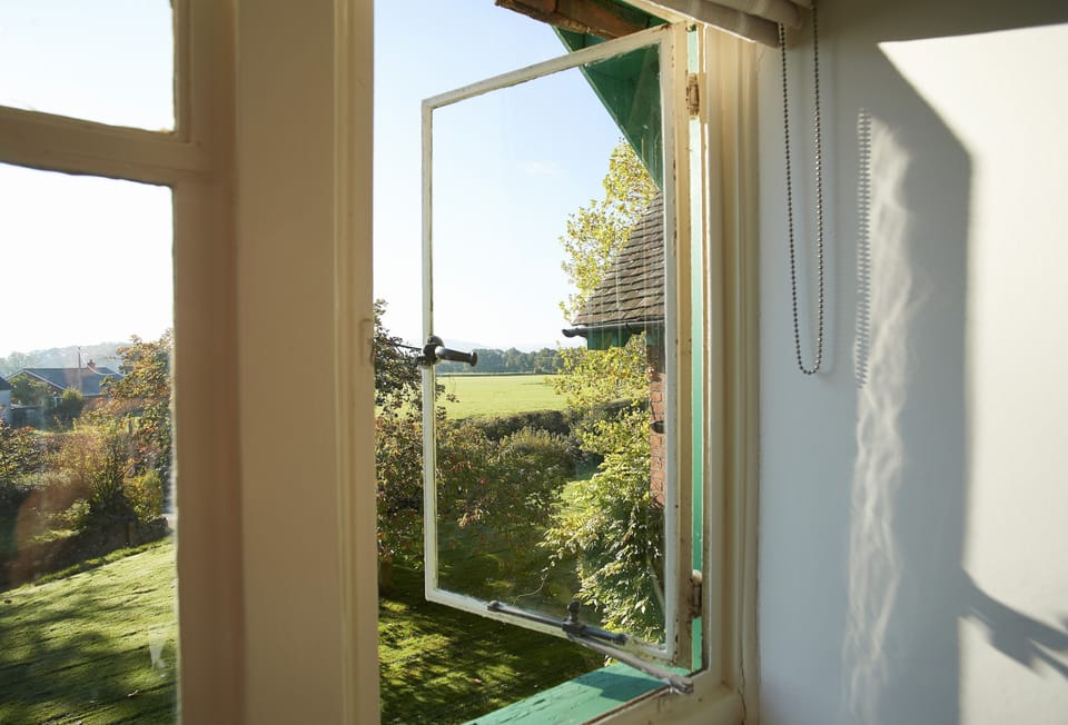 First floor:  Countryside view from the bedroom window