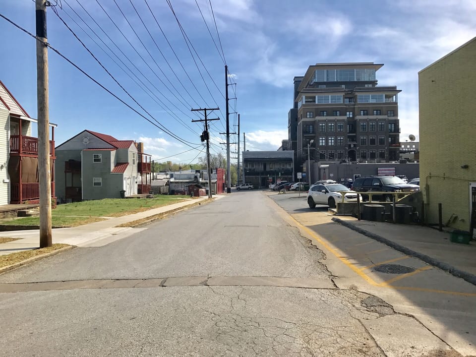 Looking south of the property at Dickson Street.  