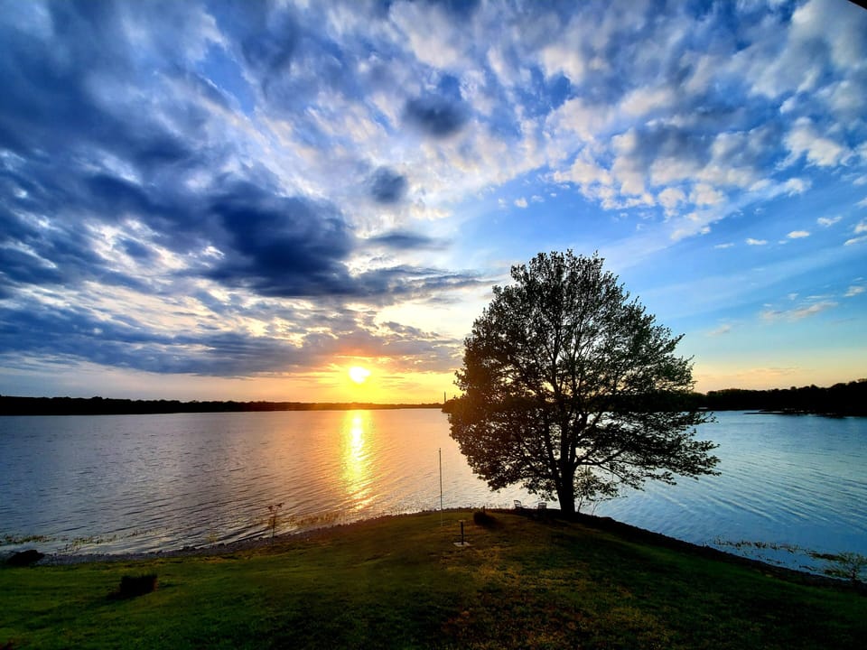 Beautiful sunset over the ski area