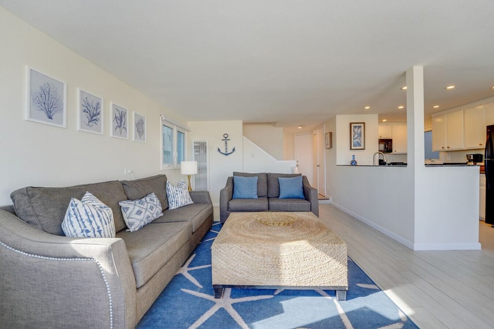 Open living area with coastal decor