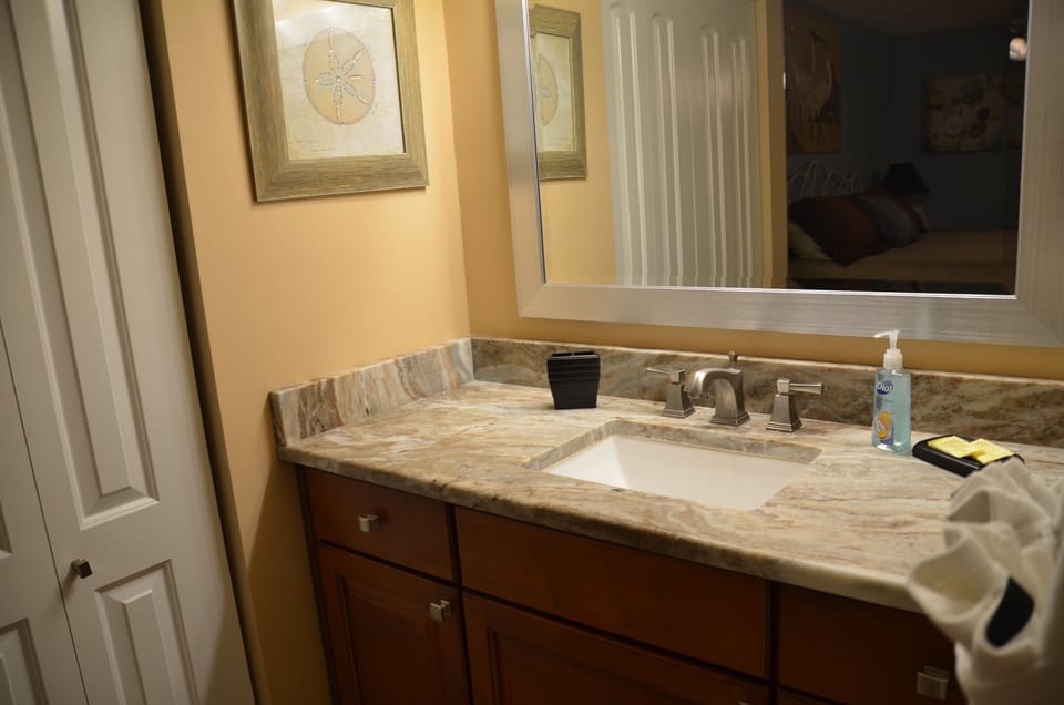 Counter height vanity in Master Bedroom
