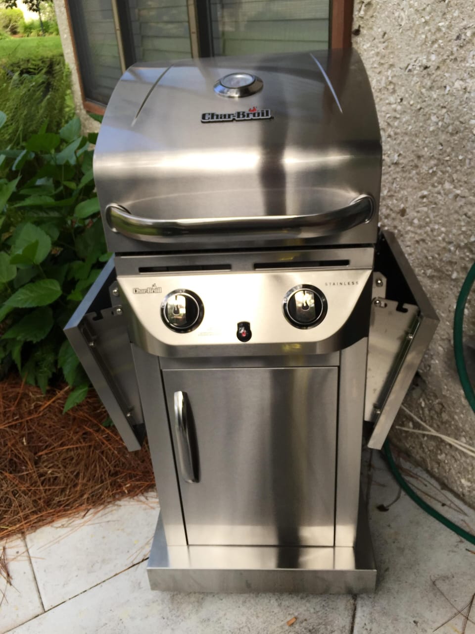 Gas Grill on Patio perfect for grilling your catch of the day!
