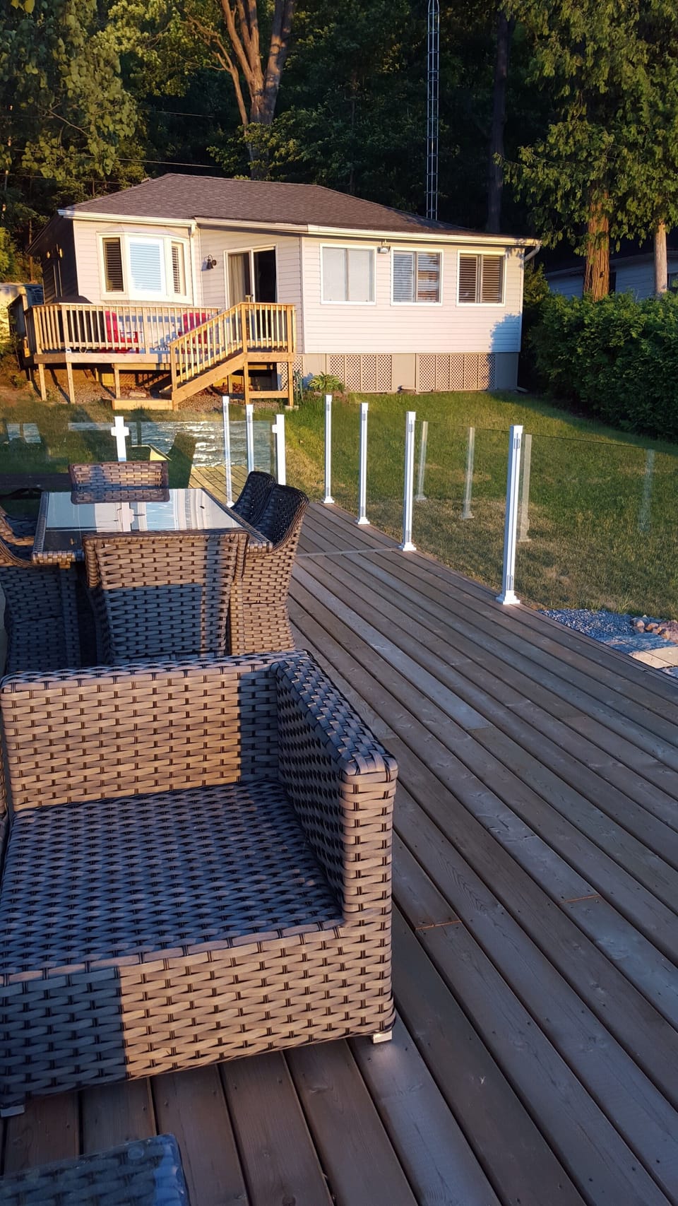 Lots of places to sit and enjoy the view on the boathouse deck