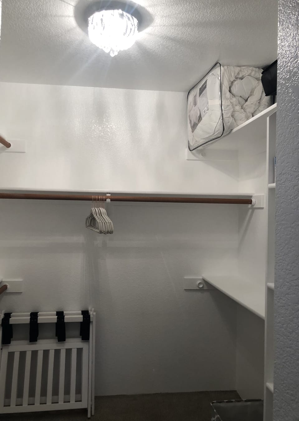 Expansive walk in closet in the guest bedroom 