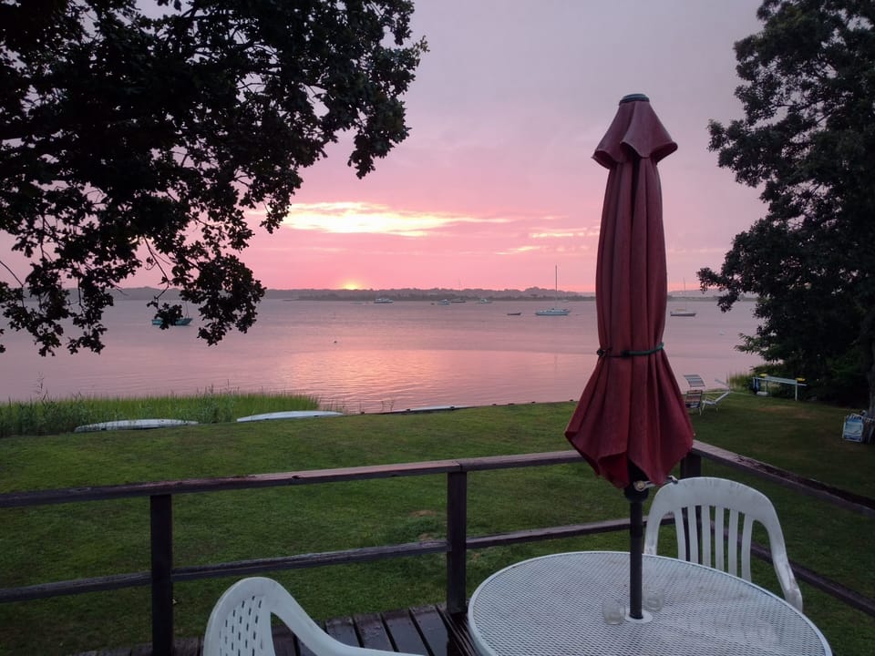 Upstairs deck - a wonderful place to start and end the day.
