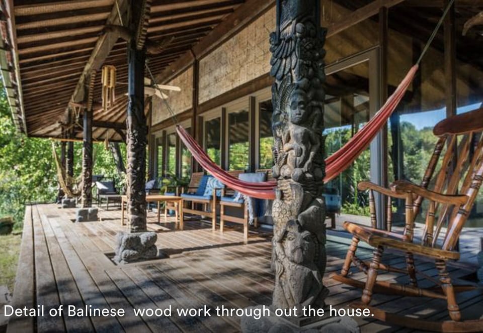 Detail of Balinese  wood work through out the house.