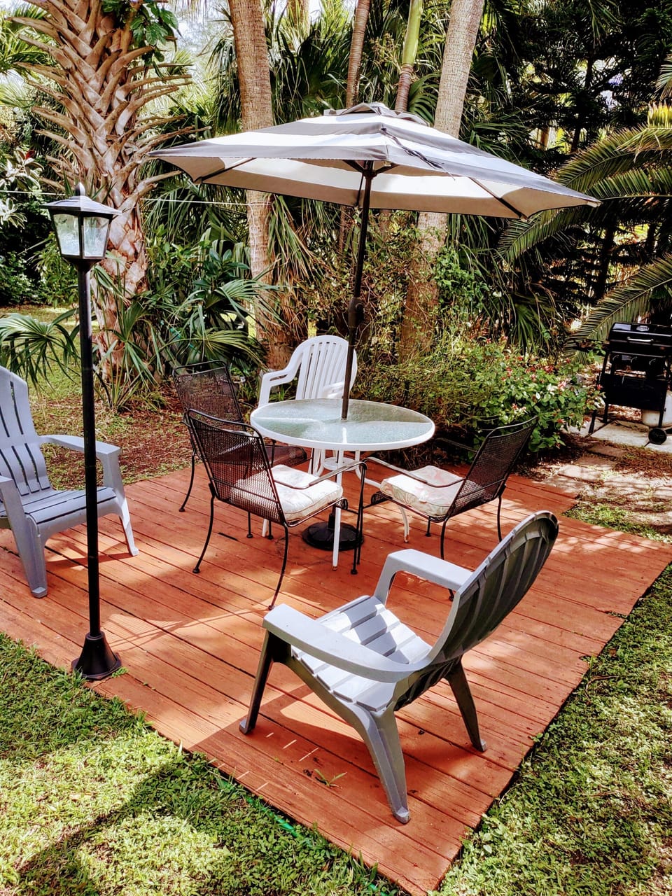 Outside table and  grill