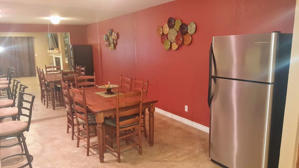 Dinning Room Table and Bar Refrigerator