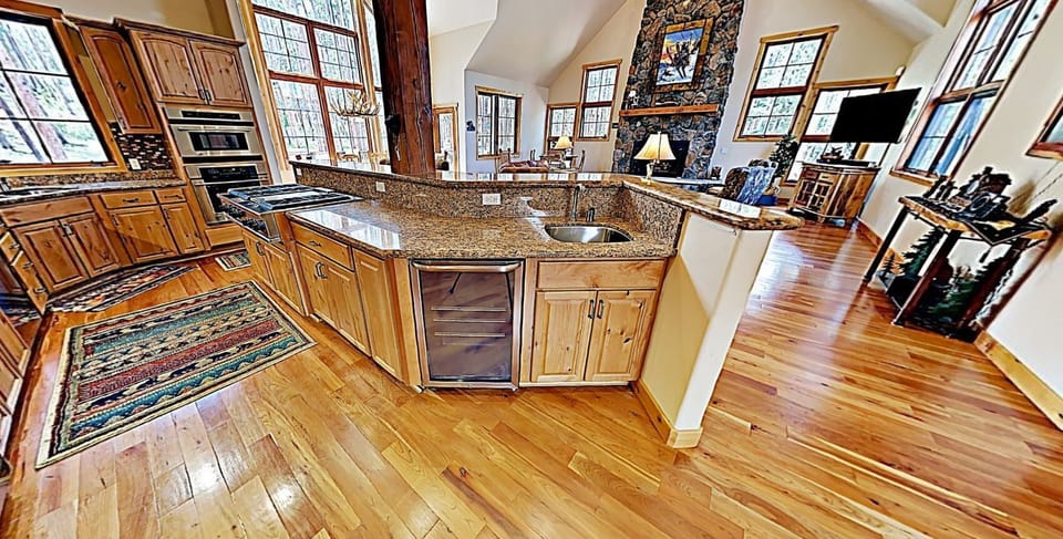 Upstairs living room and kitchen