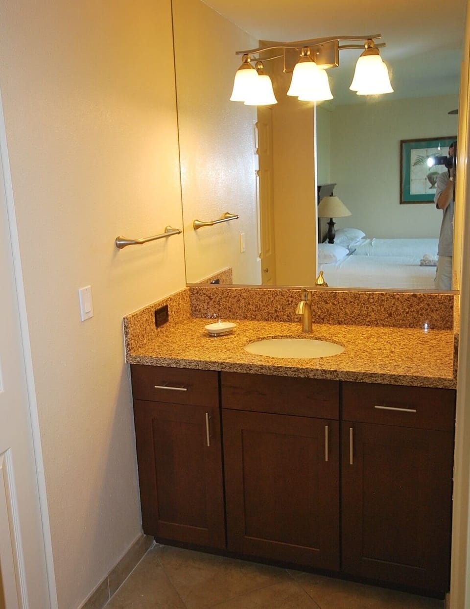 Guest Bedroom Bath Area with Quartz Countertop