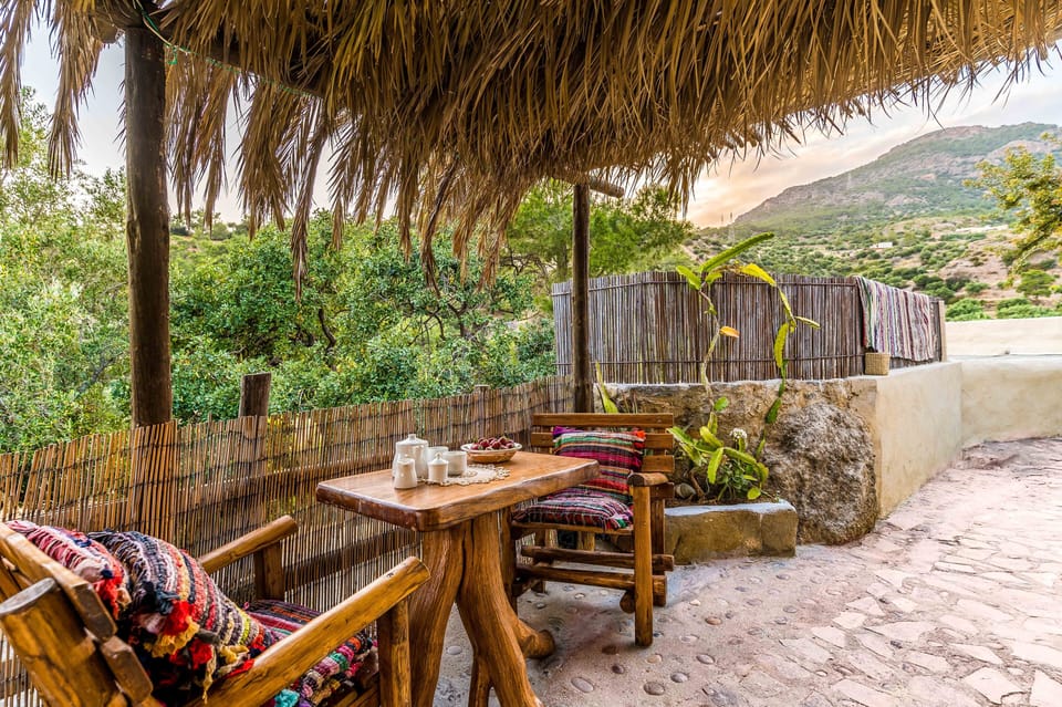 "Natura cottages at Makris Gialos"
Patio in nature with sea  & mountain view 