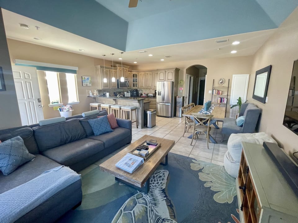 Who doesn't love turtle rugs! This is so much more than a standard beach condo!