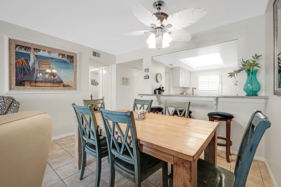 Skip the restaurant and enjoy your meals in the dining room, where an incredible ocean view makes every bite even better