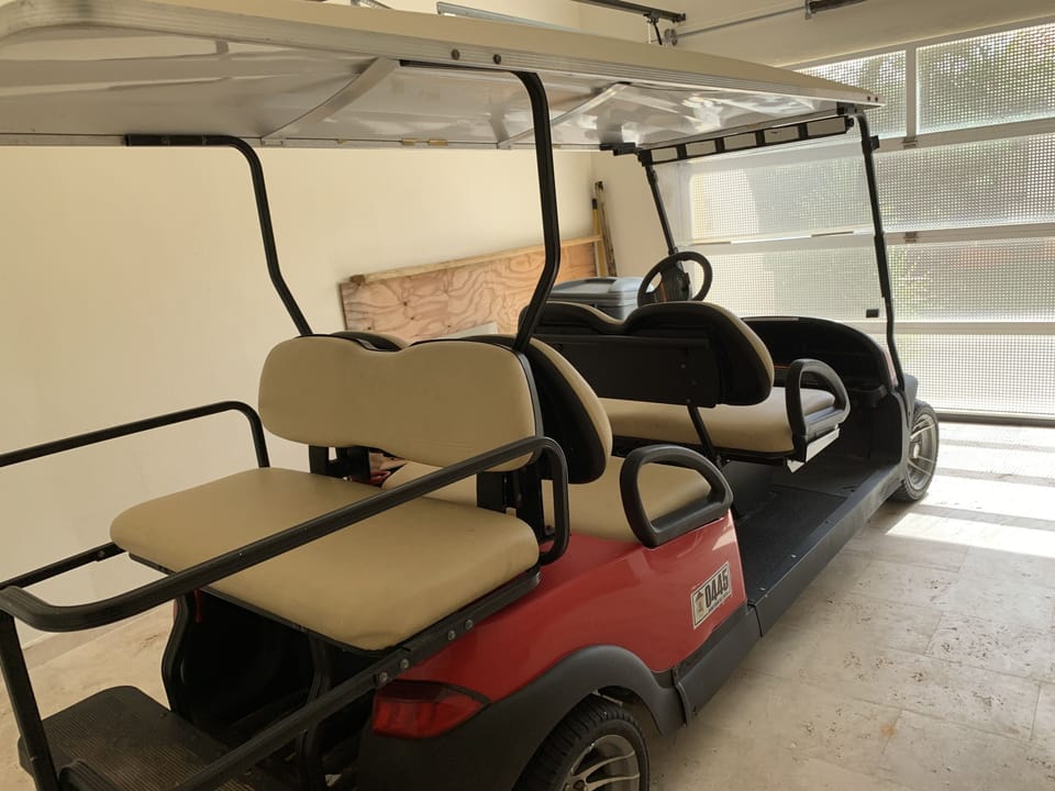 6 passenger golf cart included with this rental.