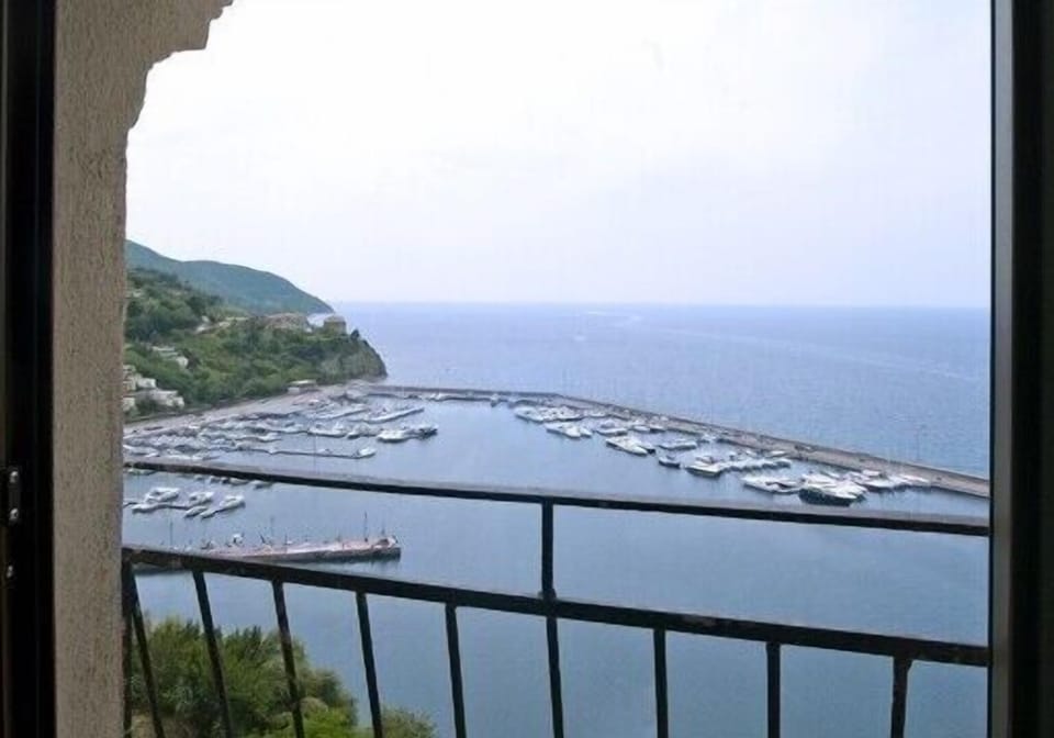 View throught the window of the Stella apartment.
