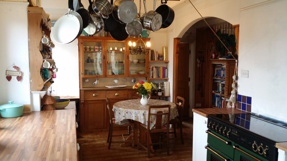 Spacious family kitchen, very well equipped and gorgeous sea views,