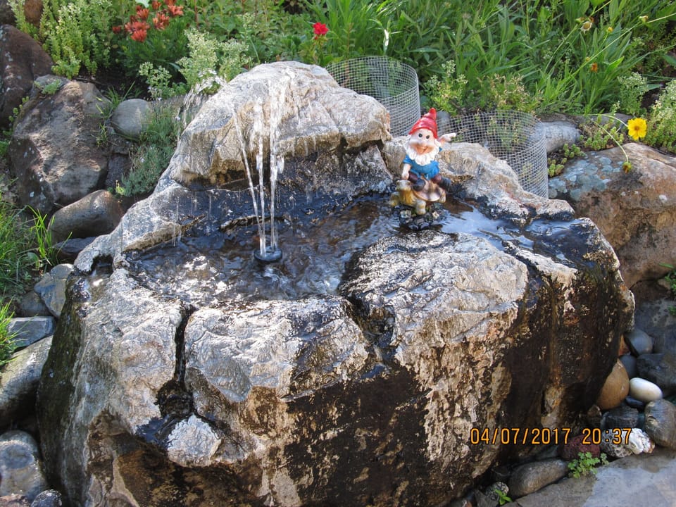 What is a garden without a fountain and a garden gnome.