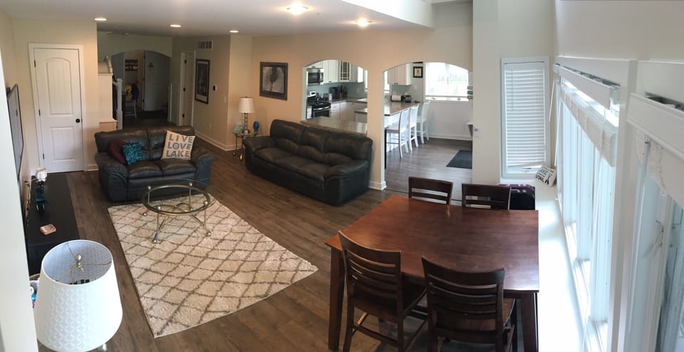 Family room looking at kitchen 