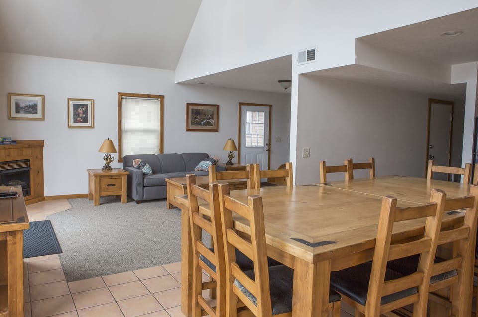 View from the kitchen looking into the living room.