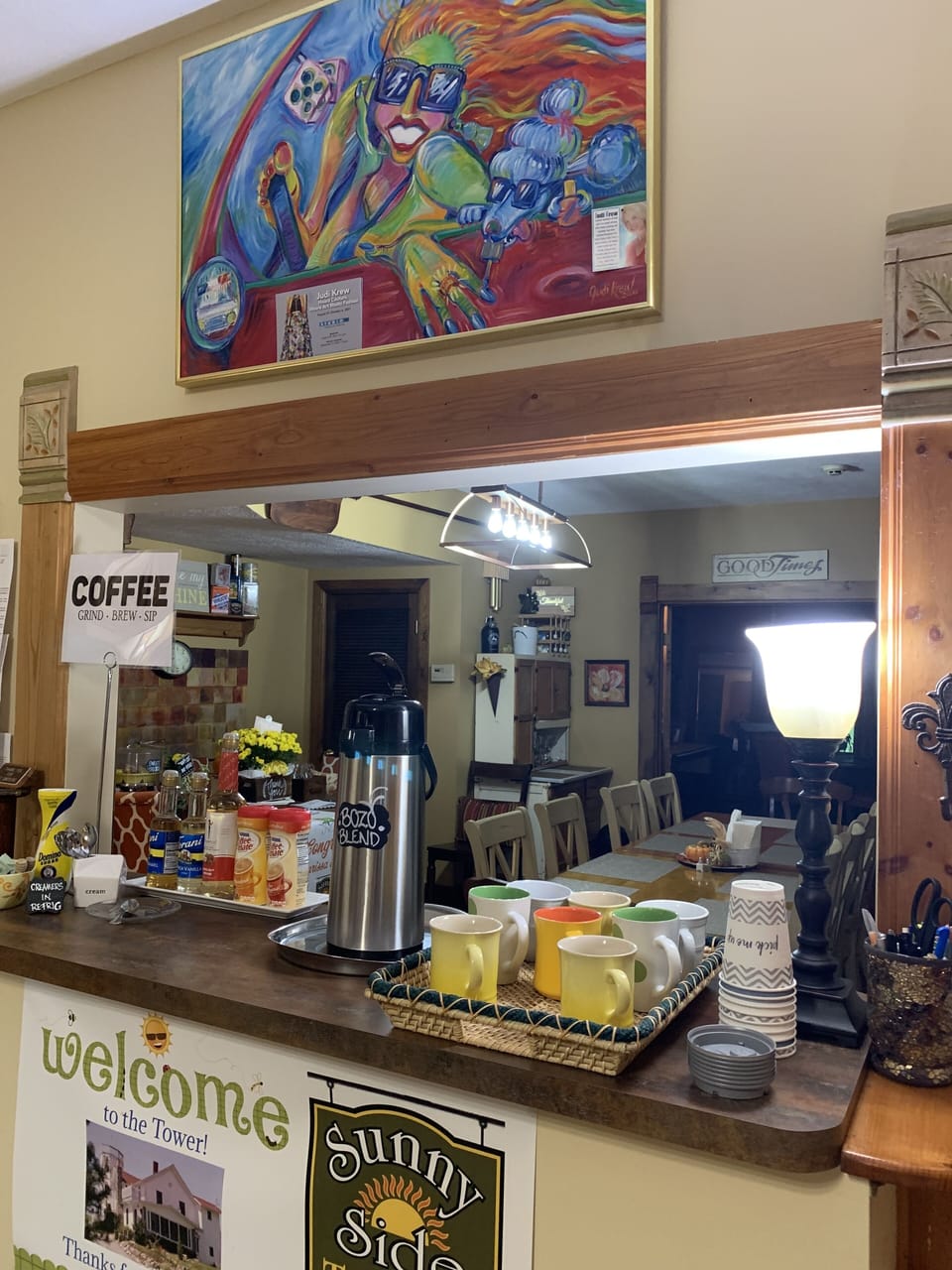 Freshly ground and brewed Bozo Blend awaits your arrival!  EnJOY!