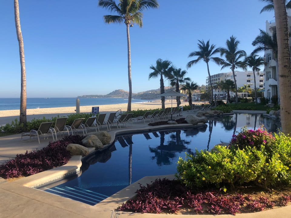 Beautiful Pool steps off of our Patio!