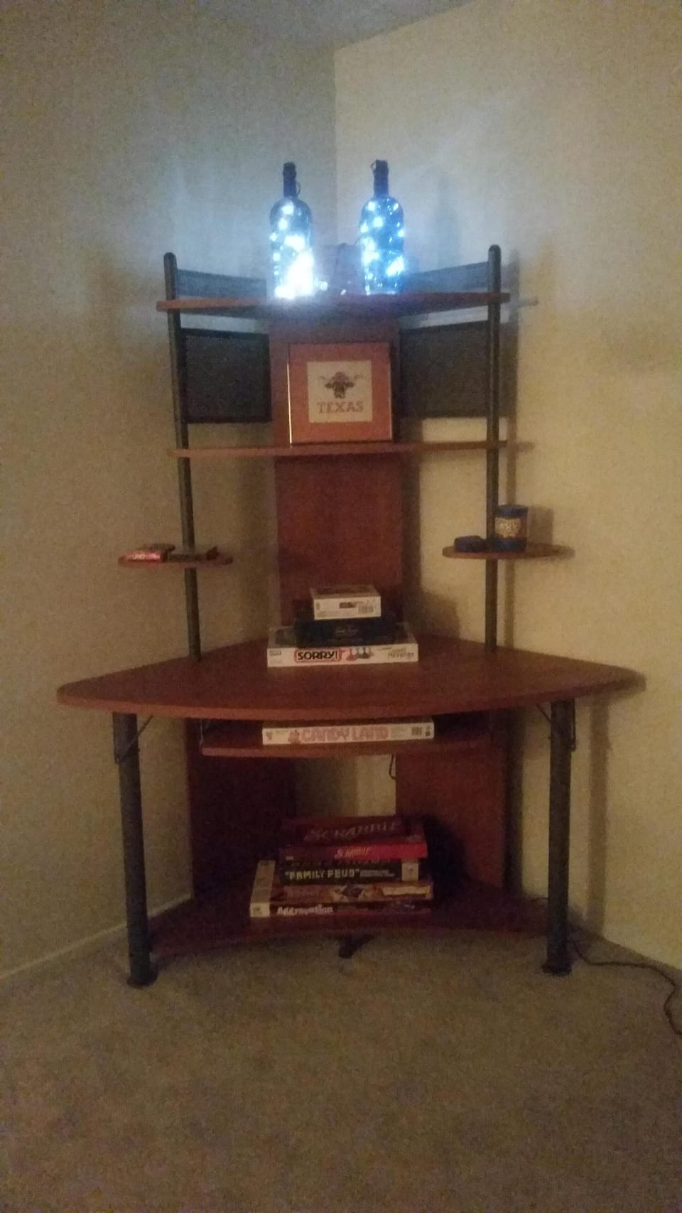Large Formal Living Room with connected Formal Dining hosts board games/puzzles.