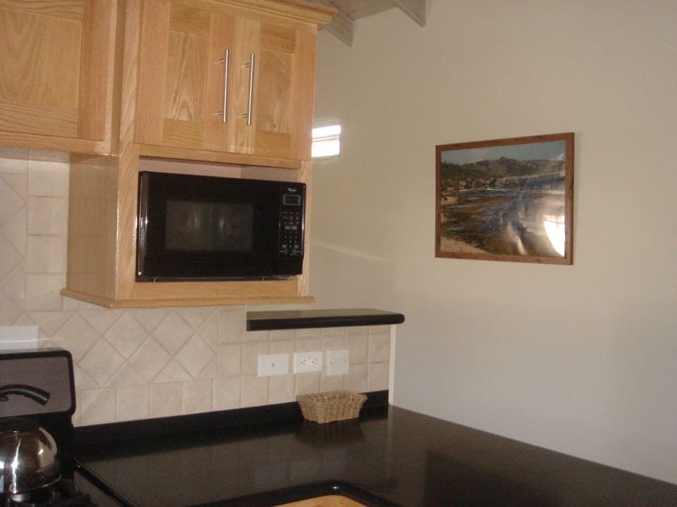 Microwave for quick snacks or left overs. Smoke detectors throughout for safety.