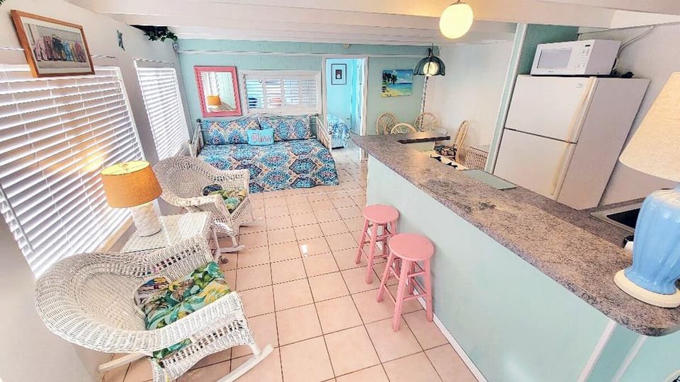 Lower level suite, our fourth bedroom, with living area, kitchen and full bath.