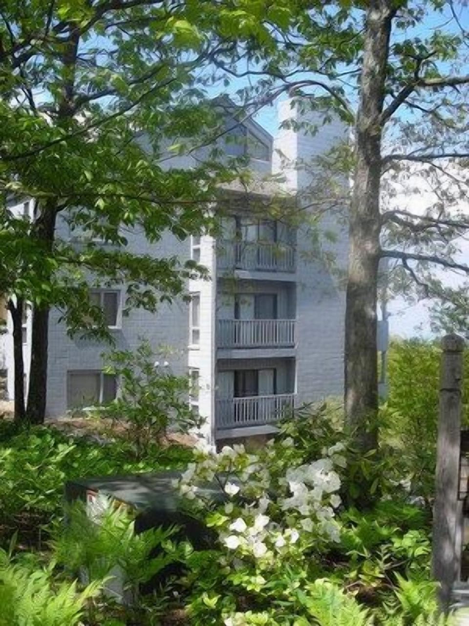 Highlands condo building, view from parking lot