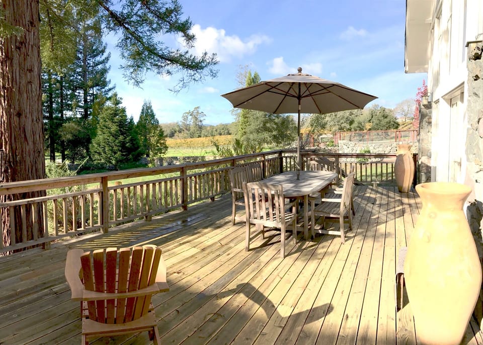 Enjoy your meals overlooking the vineyards