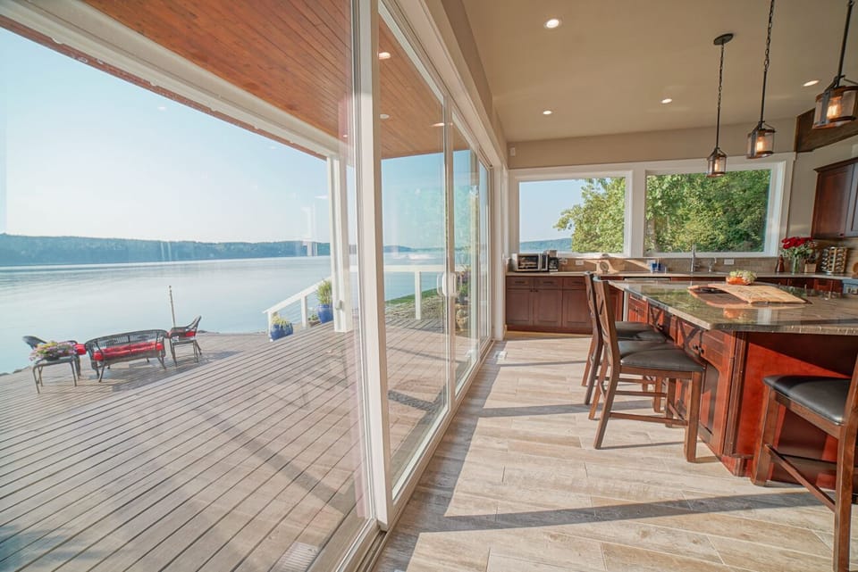 Deck off of main floor kitchen and living room