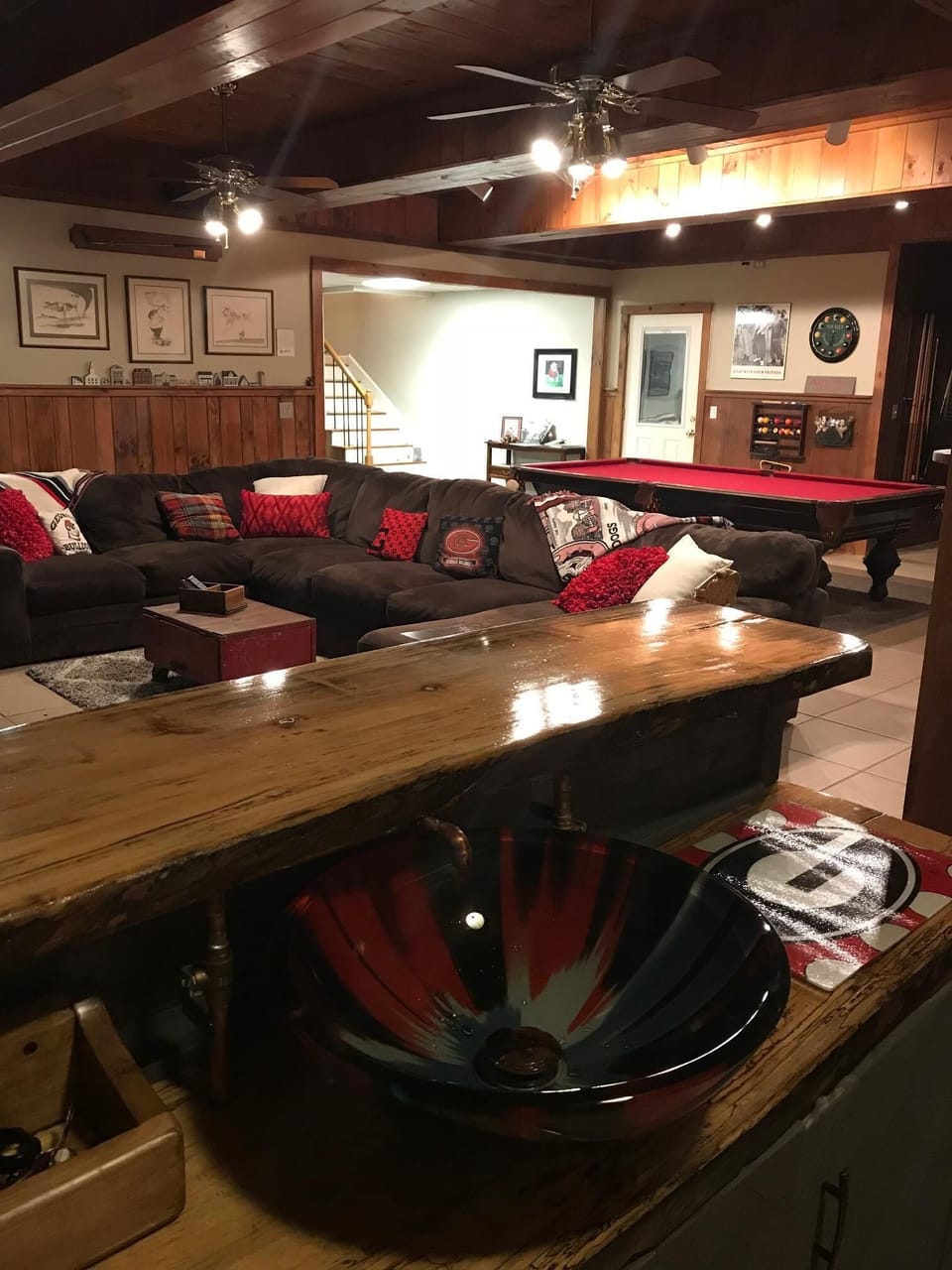 Gameroom from bar/kitchenette.