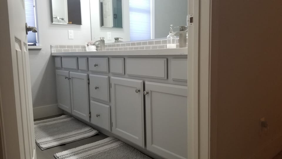 Master bath vanity with 2 sinks