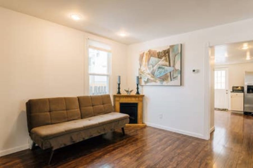 Livingroom.  Futon that converts to a bed if you need more places to sleep. 